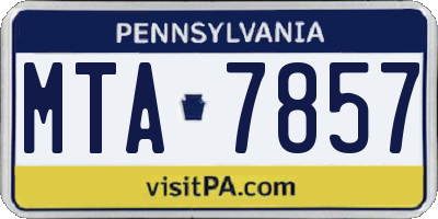 PA license plate MTA7857