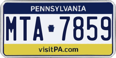 PA license plate MTA7859