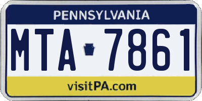 PA license plate MTA7861