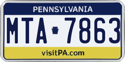 PA license plate MTA7863