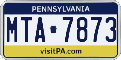 PA license plate MTA7873