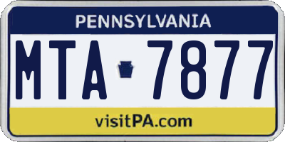 PA license plate MTA7877
