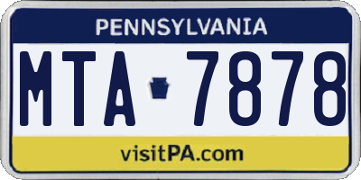 PA license plate MTA7878