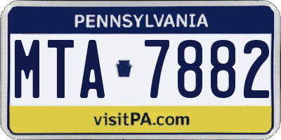 PA license plate MTA7882