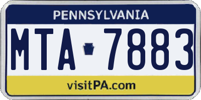 PA license plate MTA7883