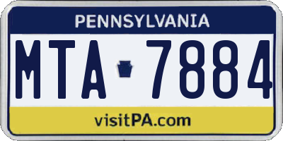 PA license plate MTA7884