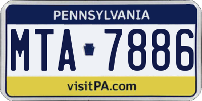 PA license plate MTA7886