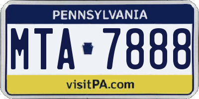 PA license plate MTA7888