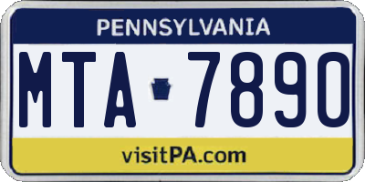 PA license plate MTA7890