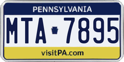 PA license plate MTA7895
