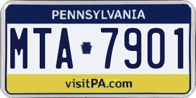 PA license plate MTA7901