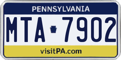 PA license plate MTA7902