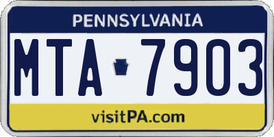 PA license plate MTA7903