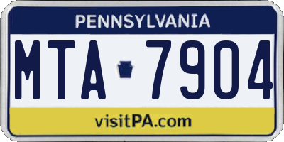 PA license plate MTA7904