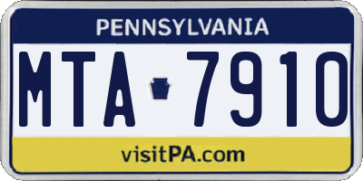 PA license plate MTA7910