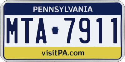 PA license plate MTA7911