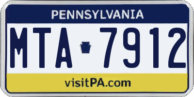 PA license plate MTA7912