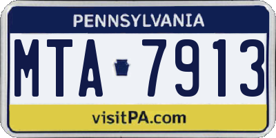 PA license plate MTA7913
