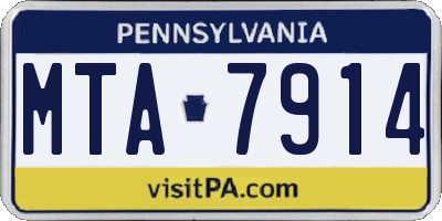 PA license plate MTA7914
