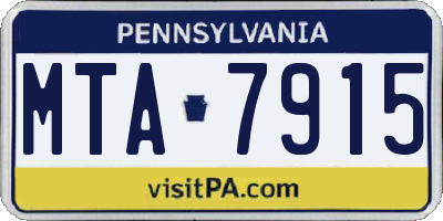 PA license plate MTA7915