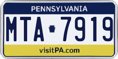 PA license plate MTA7919