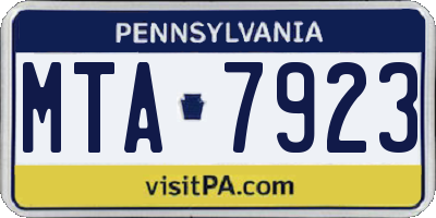 PA license plate MTA7923