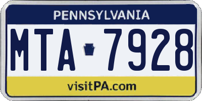 PA license plate MTA7928