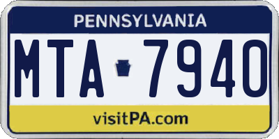 PA license plate MTA7940