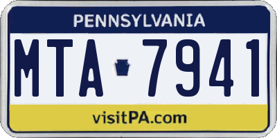 PA license plate MTA7941