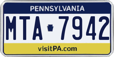 PA license plate MTA7942