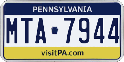 PA license plate MTA7944