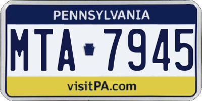 PA license plate MTA7945
