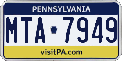 PA license plate MTA7949