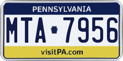 PA license plate MTA7956
