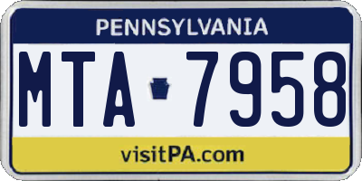 PA license plate MTA7958