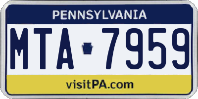 PA license plate MTA7959