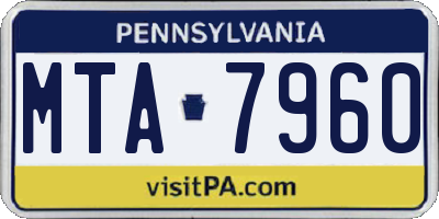 PA license plate MTA7960