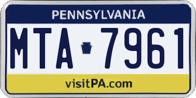 PA license plate MTA7961