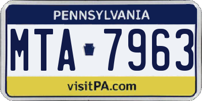 PA license plate MTA7963