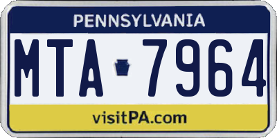 PA license plate MTA7964