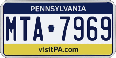 PA license plate MTA7969
