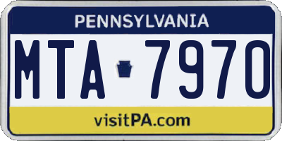 PA license plate MTA7970