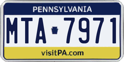 PA license plate MTA7971