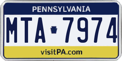 PA license plate MTA7974