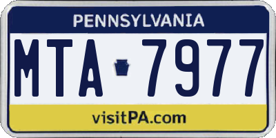 PA license plate MTA7977