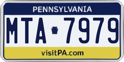 PA license plate MTA7979