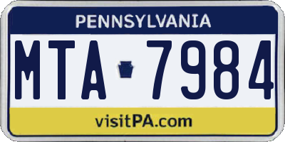 PA license plate MTA7984
