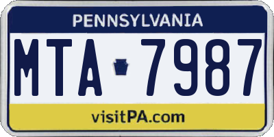 PA license plate MTA7987
