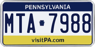PA license plate MTA7988