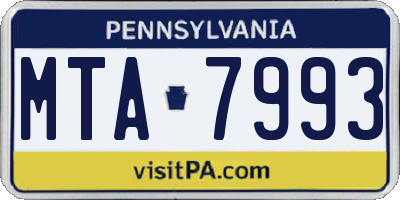 PA license plate MTA7993